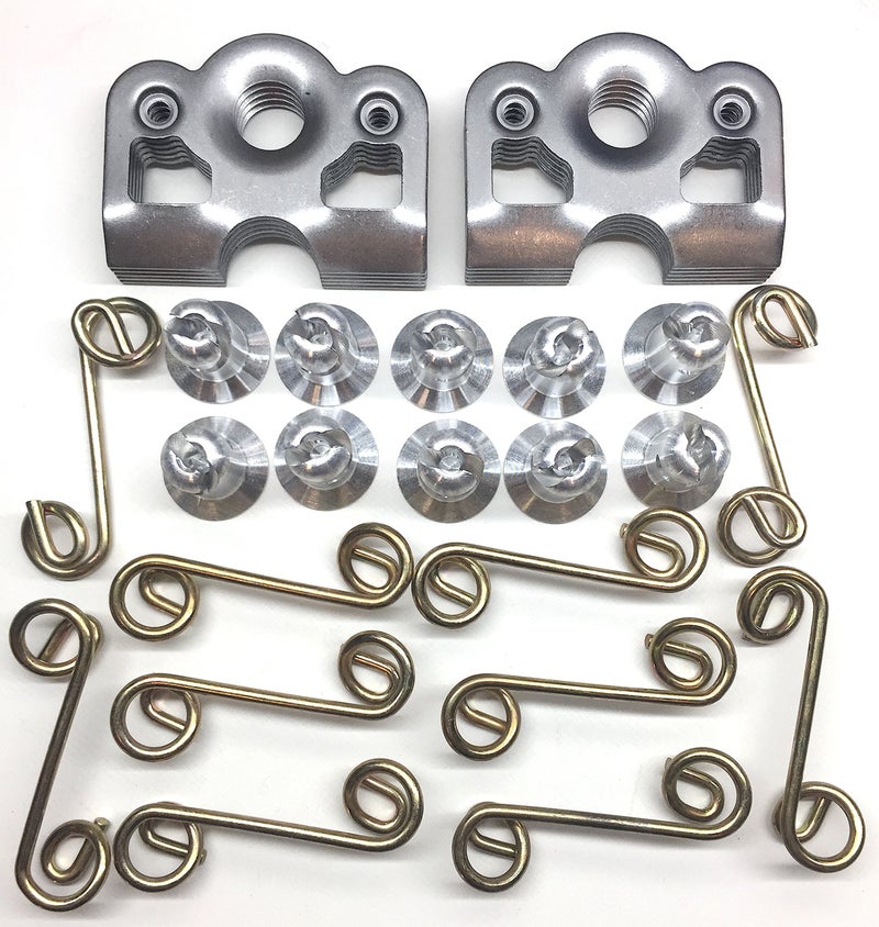 UTVDistribution 1/4 Turn Quick Release Aluminum Dzus Button with Springs and Tab Plates 10 Pack-Free Rivets ! - Image 2